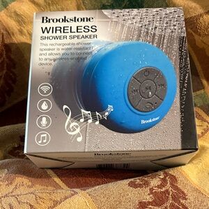 Brookstone Wireless Shower Speaker in Blue